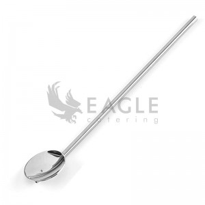 Cocktail spoon with straw