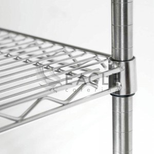 Chrome-plated wire shelving units