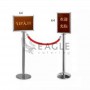 Post Barrier with Sign Board Silver