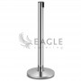 Belt Barrier Post in Aluminum Silver