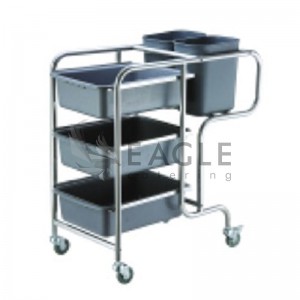 Dish colletcting trolley with 5 dishes